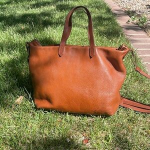 Madewell Brown pebbled Leather Tote Bag